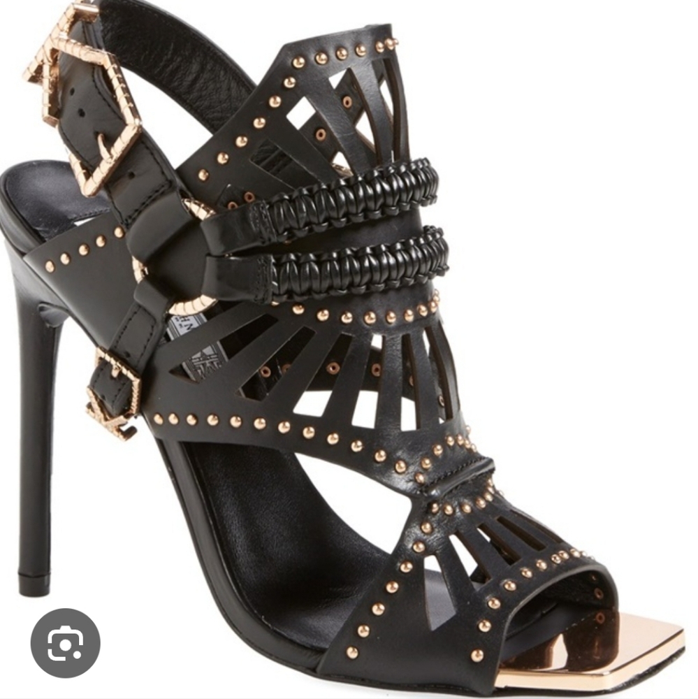 Ivy Kirzhner Vachetta Valentin studded caged slingback Leather #1